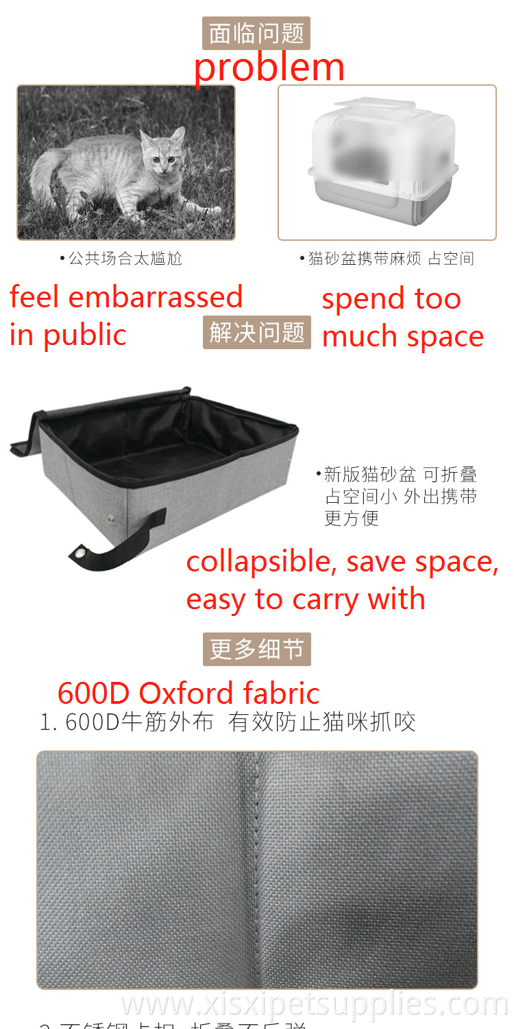 stocked collapsible waterproof travel cat litter box enclosure easy clean